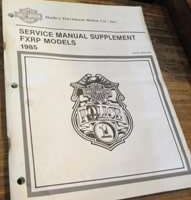 1985 Harley Davidson FXRP Police Models Motorcycle Service Manual Supplement