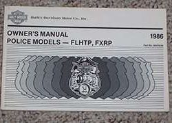 1986 Harley Davidson FLHTP & FXRP Police Models Owner's Manual