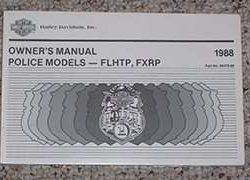 1988 Harley Davidson FLHTP & FXRP Police Models Owner's Manual