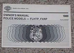 1989 Harley Davidson FLHTP & FXRP Police Models Owner's Manual
