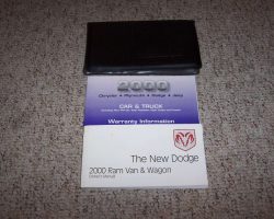 2000 Dodge Ram Van & Wagon Owner's Operator Manual User Guide Set