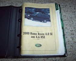 2000 Land Rover Range Rover Owner's Operator Manual User Guide