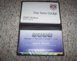 2000 Dodge Stratus Owner's Operator Manual User Guide Set