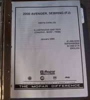 2000 Chrysler Sebring Mopar Parts Catalog Manual Binder