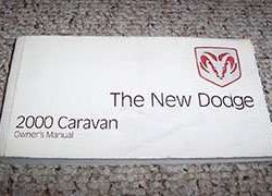 2000 Dodge Caravan & Grand Caravan Owner's Operator Manual User Guide