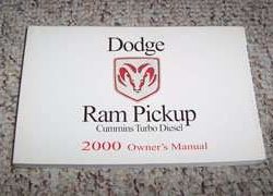 2000 Dodge Ram Truck Diesel Owner's Operator Manual User Guide