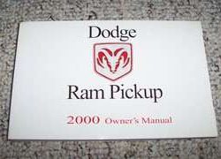 2000 Dodge Ram Truck Owner's Operator Manual User Guide