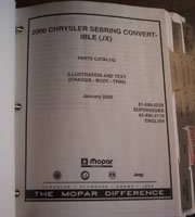 2000 Chrysler Sebring Convertible Mopar Parts Catalog Manual Binder