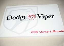 2000 Dodge Viper Owner's Operator Manual User Guide
