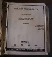 2000 Jeep Wrangler Mopar Parts Catalog Manual Binder