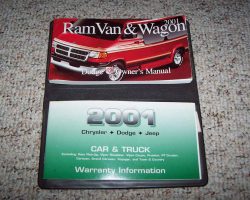 2001 Dodge Ram Van & Wagon Owner's Operator Manual User Guide Set
