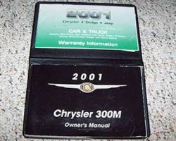2001 Chrysler 300M Owner's Operator Manual User Guide Set