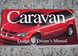 2001 Dodge Caravan & Grand Caravan Owner's Operator Manual User Guide