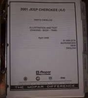 2001 Jeep Cherokee Mopar Parts Catalog Manual Binder