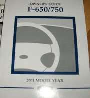 2001 Ford F-650 & F-750 Medium Duty Truck Owner's Manual