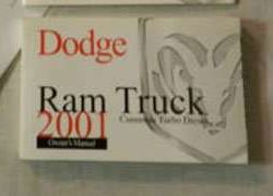 2001 Dodge Ram Truck Cummins Turbo Diesel Owner's Operator Manual User Guide