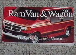 2001 Dodge Ram Van & Wagon Owner's Operator Manual User Guide
