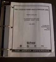 2001 Dodge Ram Van/Wagon Mopar Parts Catalog Manual Binder