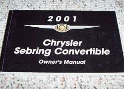 2001 Chrysler Sebring Convertible Owner's Operator Manual User Guide