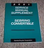 2001 Chrylser Sebring Convertible Shop Service Repair Manual Supplement