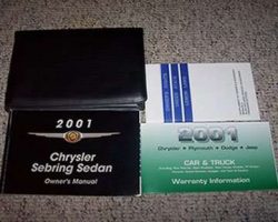 2001 Chrysler Sebring Sedan Owner's Operator Manual User Guide Set