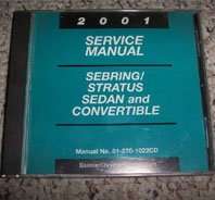 2001 Chrysler Sebring Sedan & Convertible Shop Service Repair Manual CD