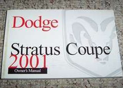 2001 Dodge Stratus Coupe Owner's Operator Manual User Guide