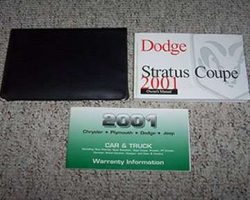 2001 Dodge Stratus Coupe Owner's Operator Manual User Guide Set