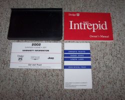 2002 Dodge Intrepid Owner's Operator Manual User Guide Set