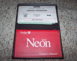 2002 Dodge Neon Owner's Operator Manual User Guide Set