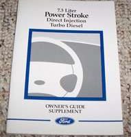 2002 Ford E-Series E-350, E-450 & E-550 7.3L Power Stroke Direct Injection Turbo Diesel Owner's Manual Supplement