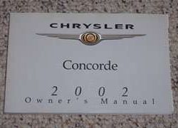 2002 Chrysler Concorde Owner's Operator Manual User Guide