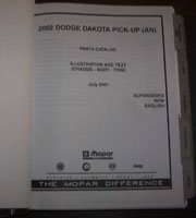 2002 Dodge Dakota Mopar Parts Catalog Manual Binder