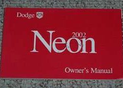 2002 Dodge Neon Owner's Operator Manual User Guide