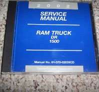 2002 Dodge Ram Truck 1500 Shop Service Repair Manual CD