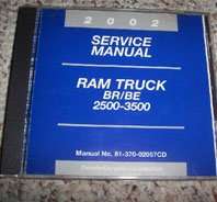 2002 Dodge Ram Truck 2500 3500 Shop Service Repair Manual CD