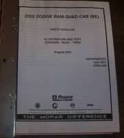 2002 Dodge Ram Truck Quad Cab Mopar Parts Catalog Manual Binder