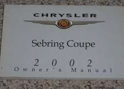 2002 Chrysler Sebring Coupe Owner's Operator Manual User Guide