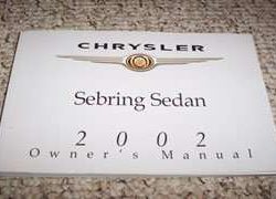 2002 Chrysler Sebring Sedan Owner's Operator Manual User Guide