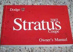 2002 Dodge Stratus Coupe Owner's Operator Manual User Guide