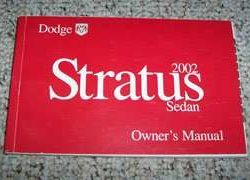 2002 Dodge Stratus Sedan Owner's Operator Manual User Guide