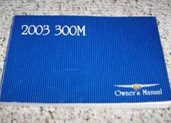 2003 Chrysler 300M Owner's Operator Manual User Guide