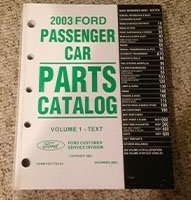 2003 Ford Escort Parts Catalog Text