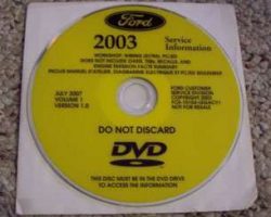 2003 Ford F-450 Super Duty Truck Service Manual DVD