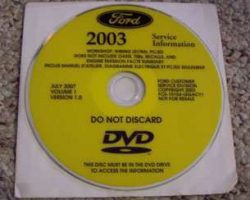 2003 Ford Explorer Sport Service Manual DVD
