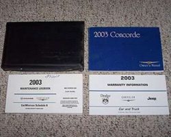 2003 Chrysler Concorde Owner's Operator Manual User Guide Set
