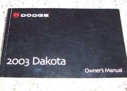 2003 Dodge Dakota Owner's Operator Manual User Guide