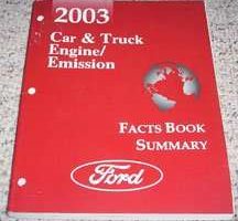 2003 Lincoln Town Car Engine/Emission Facts Book Summary