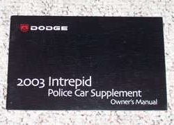 2003 Dodge Intrepid Police Car Owner's Operator Manual User Guide Supplement