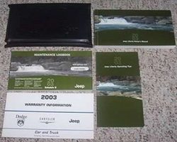 2003 Jeep Liberty Owner's Operator Manual User Guide Set